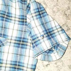 KUHL | MOUNTAIN GROWN Blue Plaid Button Down Outdoor Trail Hiking Logo Short XXL